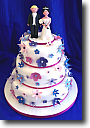wedding Cakes - white, square, icing butterflies, stacked and tiered wedding cake