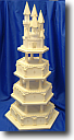 Wedding Cakes - Stacked and Tiered white round cakes with snowflake decoration