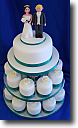 Wedding Cakes - 2 tier wedding cake with top tier being a shape cake VW beetle convertable