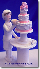 Wedding Cakes - Biker Bride and groom sat on and in motor bike with side car