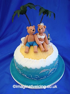  Birthday Cakes on Desert Island Honeymoon Wedding Bears   Imaginative Icing