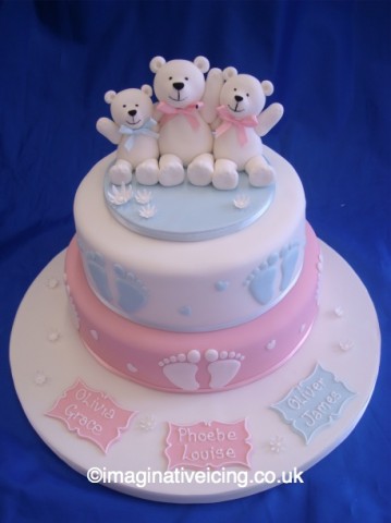 Birthday Cake on Teddy Bears Christening   Imaginative Icing