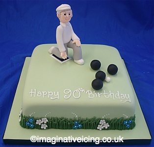 80th Birthday Cakes on Crown Green Bowling Birthday Cake   Imaginative Icing