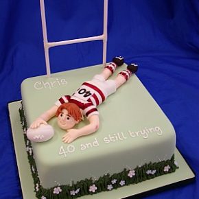 Rugby Player 40th Birthday Cake