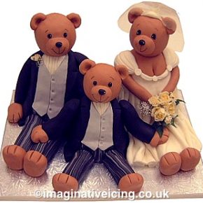 Bride and Groom Wedding Bears Wedding Cake