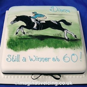 Horse Birthday Cakes on Race Horse   Rider Birthday Cake