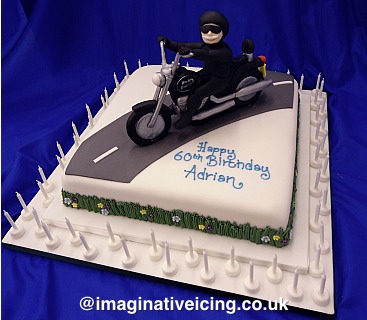 70th Birthday Cake on 60th Birthday Motorbike Rider Cake   Imaginative Icing