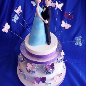 Ballroom Dancing Glitter Butterfly Mirror Ball Cake