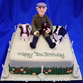 Rare Breed Sheep Farmer with SheepDog - Birthday Cake