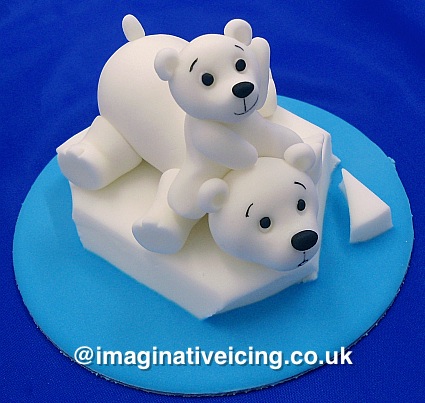 Monkey Birthday Cake on Polar Bear Cub   Mother Bear     Cake Topper   Imaginative Icing
