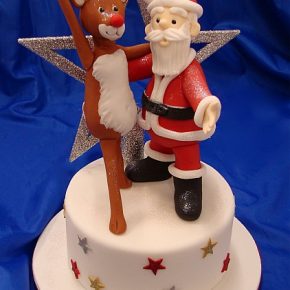 Santa & Rudolf "Keep Dancing" for Christmas Cake